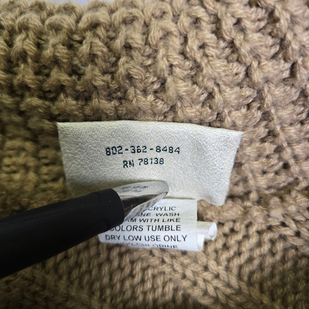Vermont Country Store Cowl‎ Neck Knit Poncho Shawl, Tan Beige, Missy One Size - Picture 6 of 10